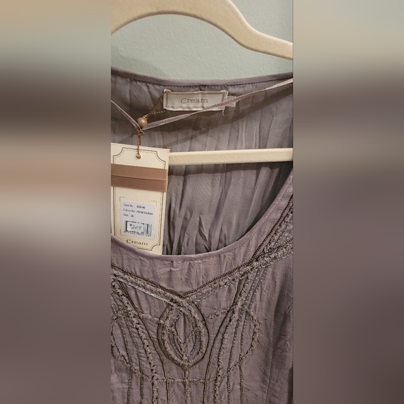 Cream Boho long sleeve embroidered dress - Picture 2 of 8